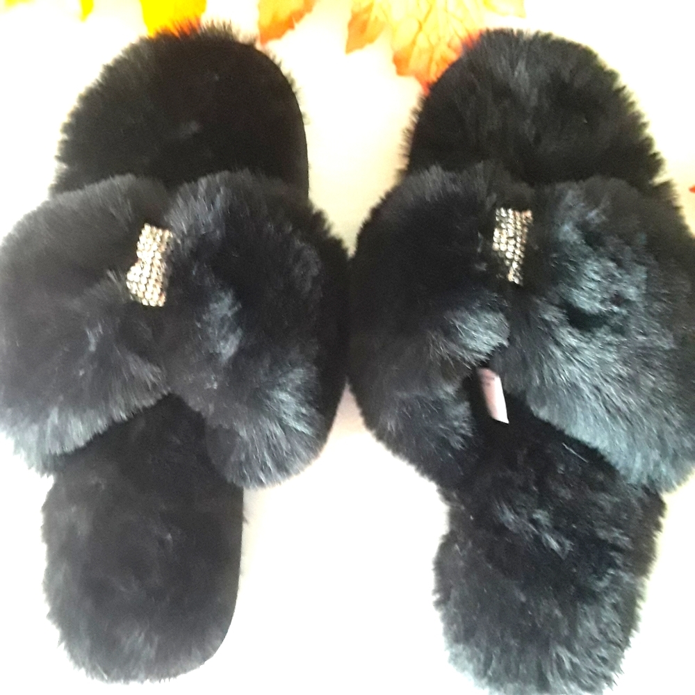 INC Faux Fur Ladies Slippers